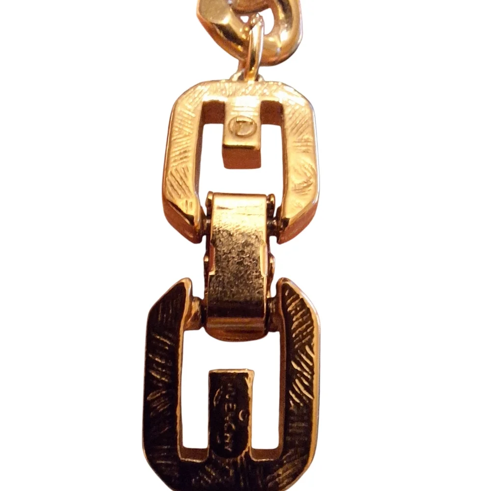 Vintage GIVENCHY Gold Toned  Heavy  Chain Link Necklace 37 inches Statement 8 OZ - Picture 10 of 11
